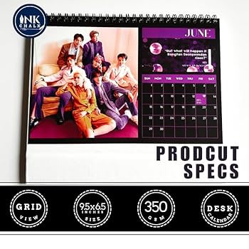 BTS 2025 Flip Table Calendar Box Set [Darkmode Version] | 3
