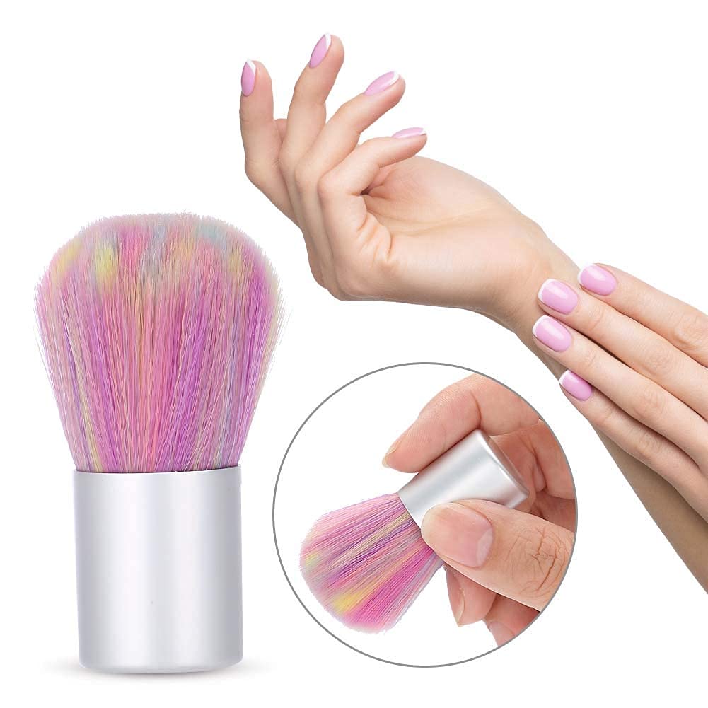 Nail Art Brush Soft Nail Cleaning Brush UV Gel Powder Dust Remover Tool Manicure Tool with Aluminum Tube Handle for Remove Dust on Nails - Image 4