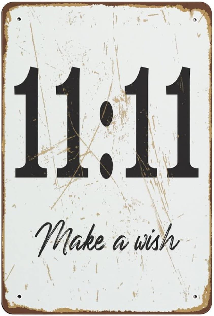 Pibonto Wall Art 8X12 Inch 11 11 Make A Wish Novelty Tin Sign - Man Cave Wall Decor