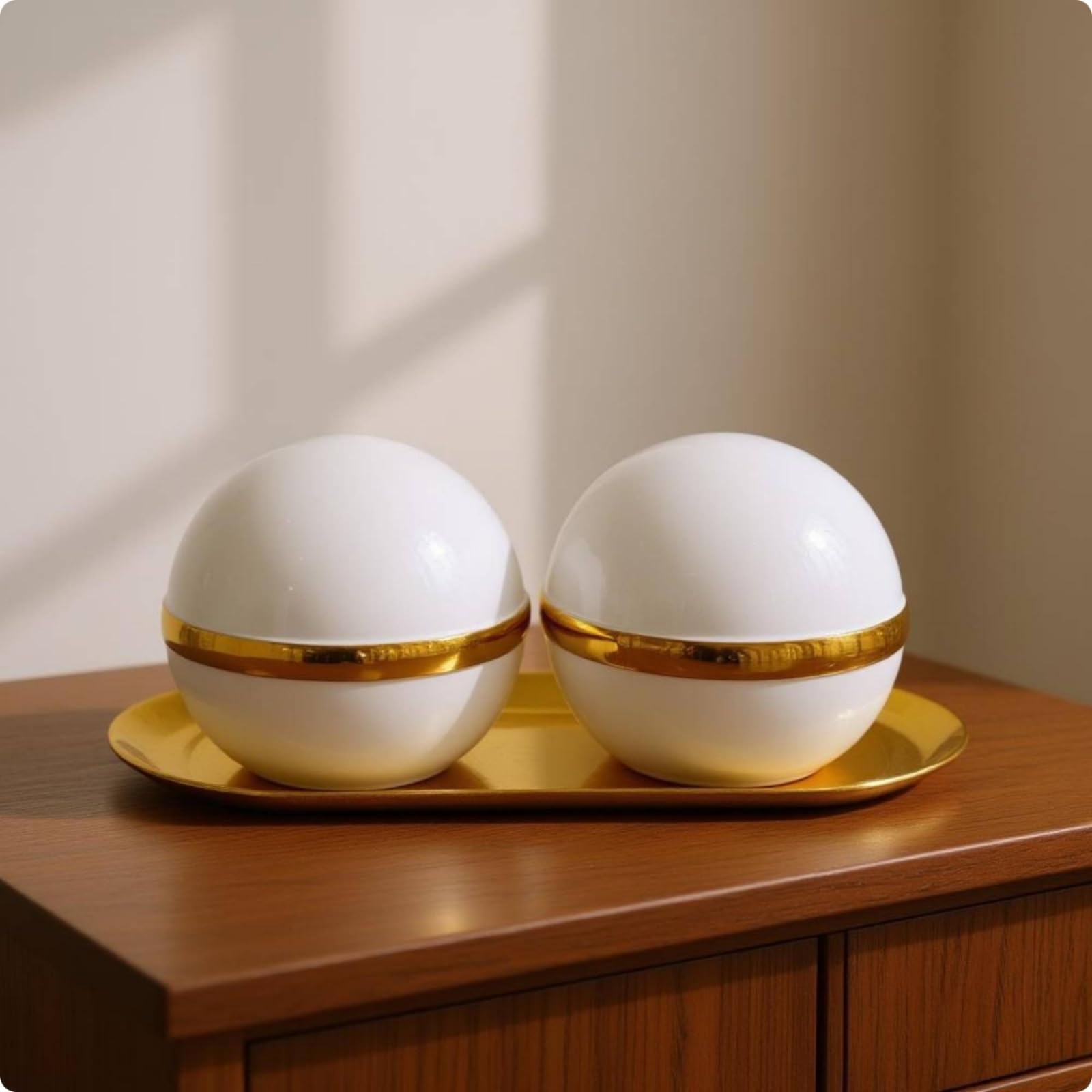 F Fityle Jarrón Estilo Europeo Juego de Jarrones Jarrón Decorativo Recipiente Bandeja de Mesa con Conjunto de Dos Piezas y Base Dorada Adecuado para Mesa, 1339