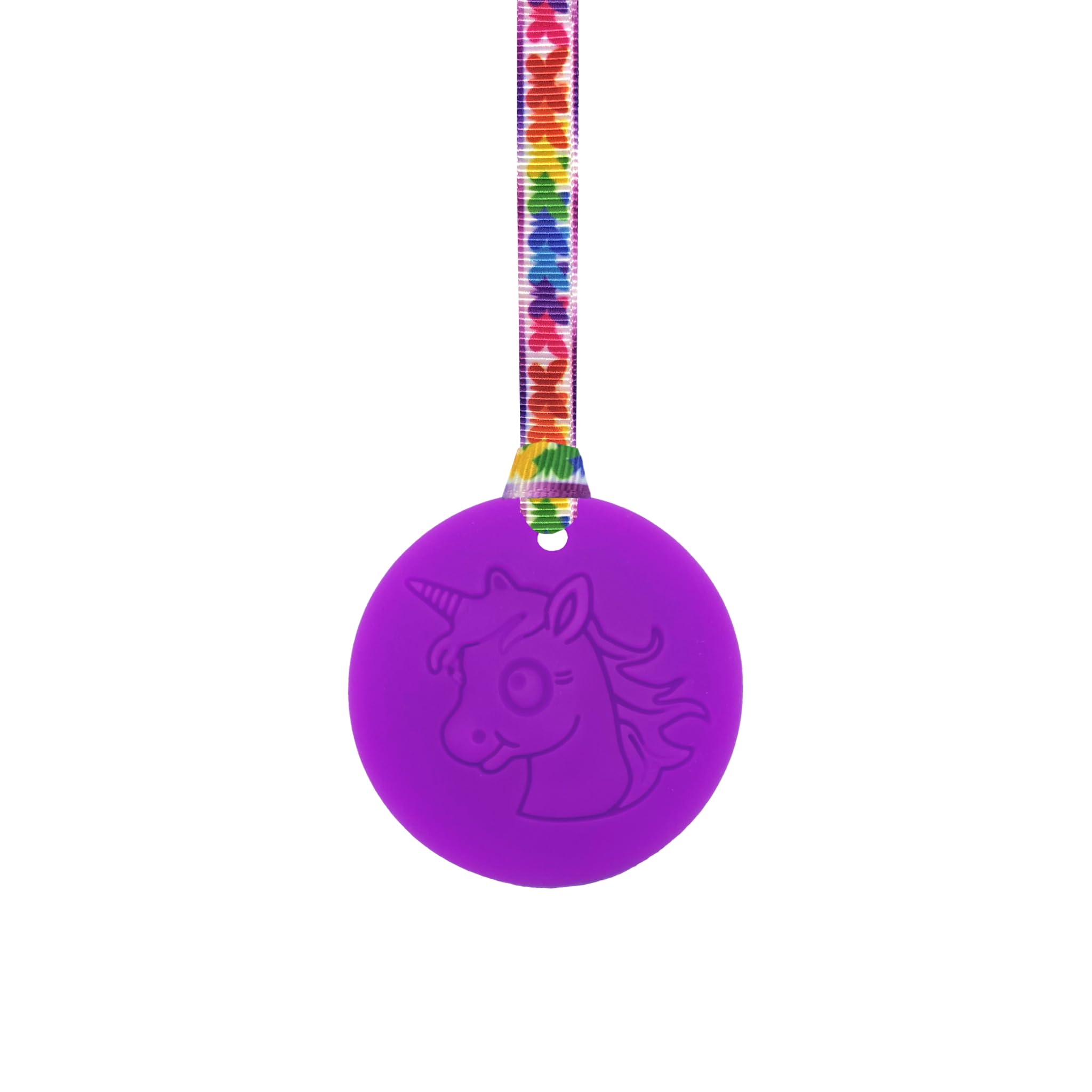 Sensory Chew Necklace with Lanyard - Purple - Unicorn Chew for Kids with Autism, Anxiety & ADHD – 100% Food Grade Silicone - Sensory Oojamabobs (8 Designs Available) (Butterflies, 54cm Lanyard)