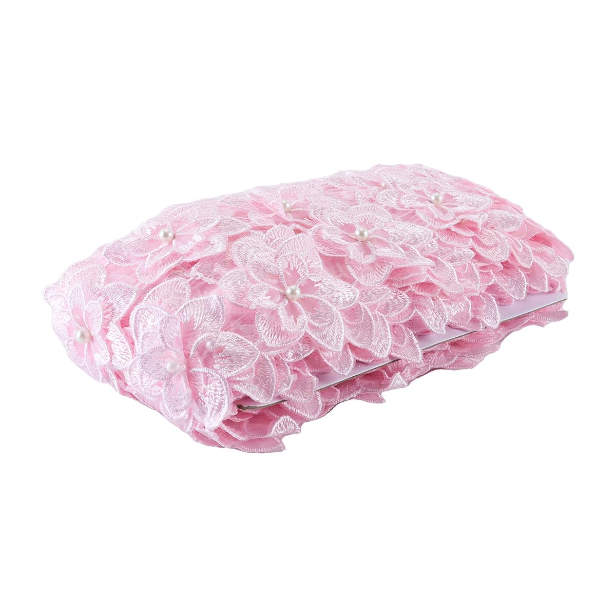 Bordure florale en organza rose de 15m pour votre décoration d'intérieur et DIY romantique