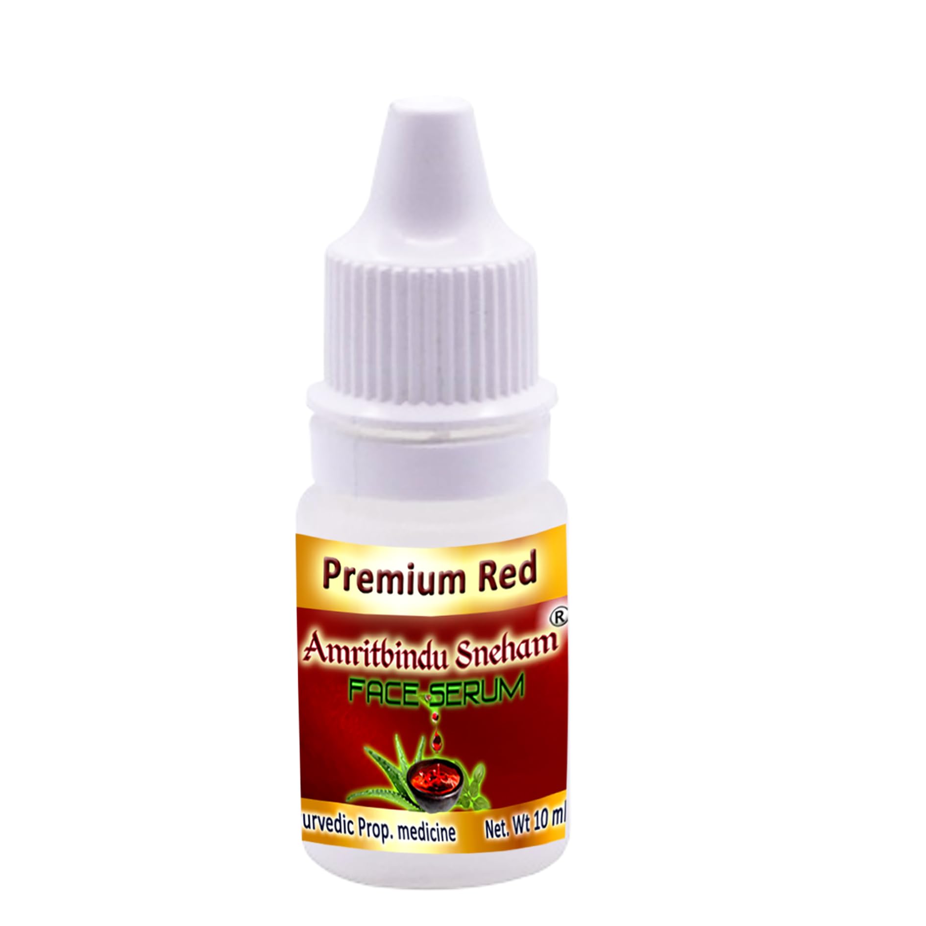Amritbindu Sneham Face Serum -for Ultimate Skin Glow, Anti-ageing serum, for Men & Women | 100% Natural & Ayurvedic – 10 ml (Premium red 10 ml)