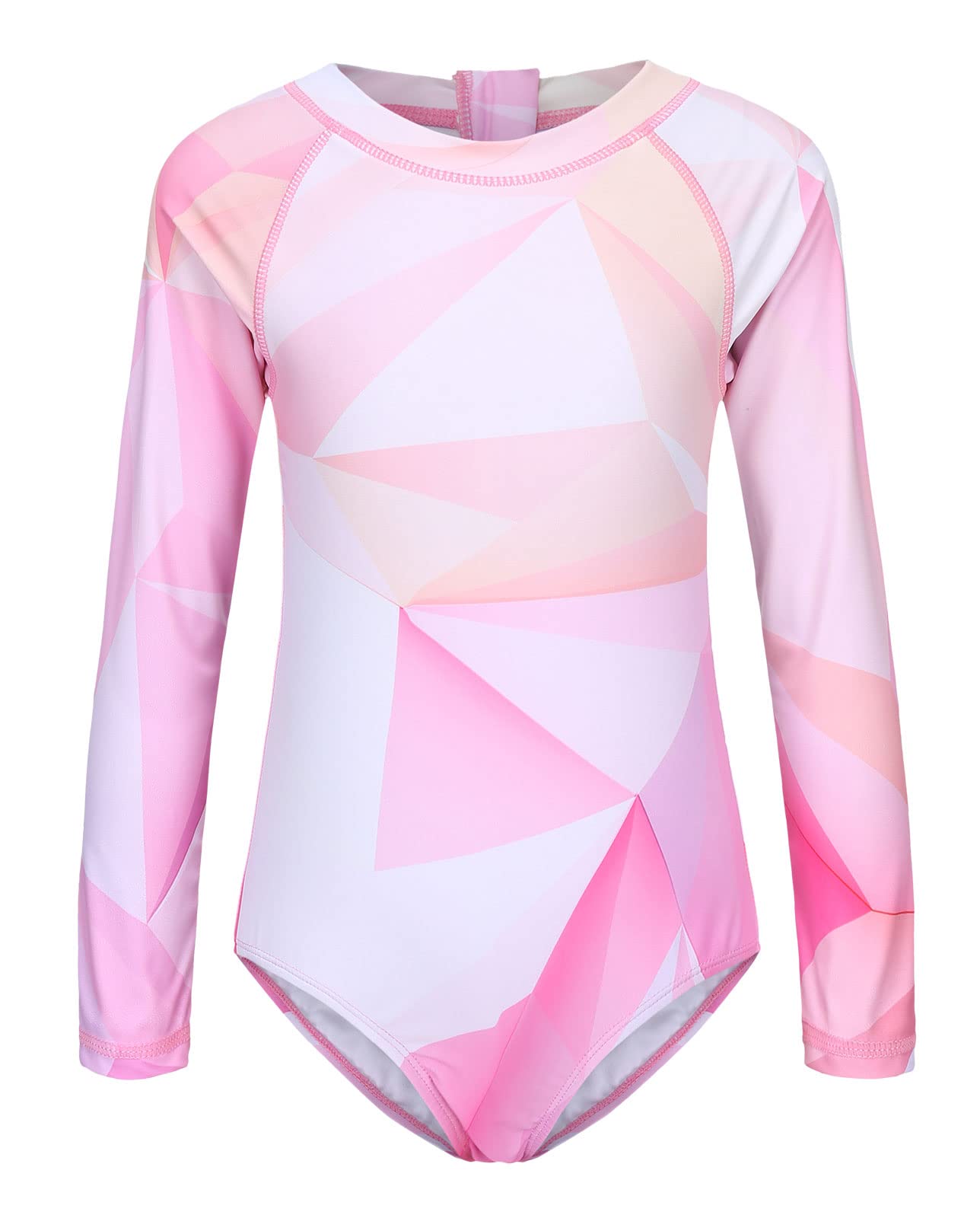 Girls One Piece Rash Guard Long Sleeve Swimsuits for Girls UPF 50+ Sun Protection Bathing Suits 3-16 Years