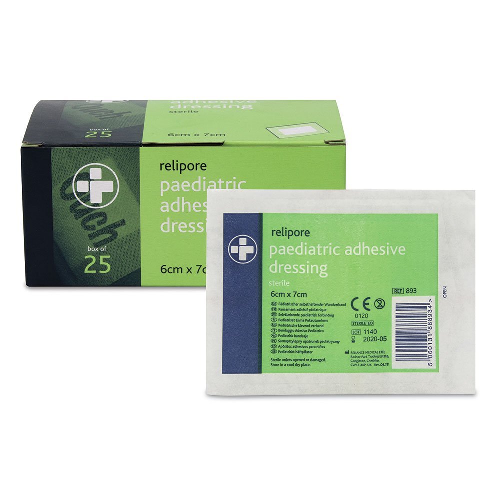 Reliance Medical Relipore Ouch pediatric Adhesive Dressing - Highly Absorbent and Flexible Ideal for Wounds and Cuts, Sterile, Quick & Easy to Apply, 6cm X 7cm, (Pack of 25)