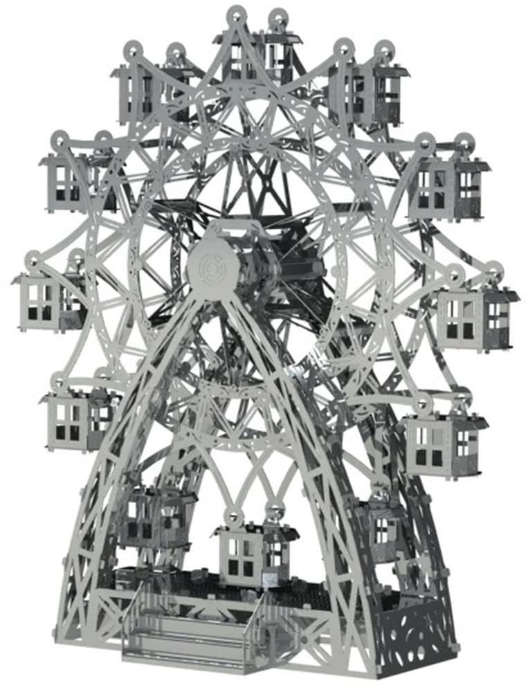 PRZEjażdżka rozrywkowa, model diabelskiego młyna, metalowy zestaw modeli do składania, puzzle 3D do rękodzieła budowlanego dla dorosłych i dzieci, figurka kolekcjonerska.