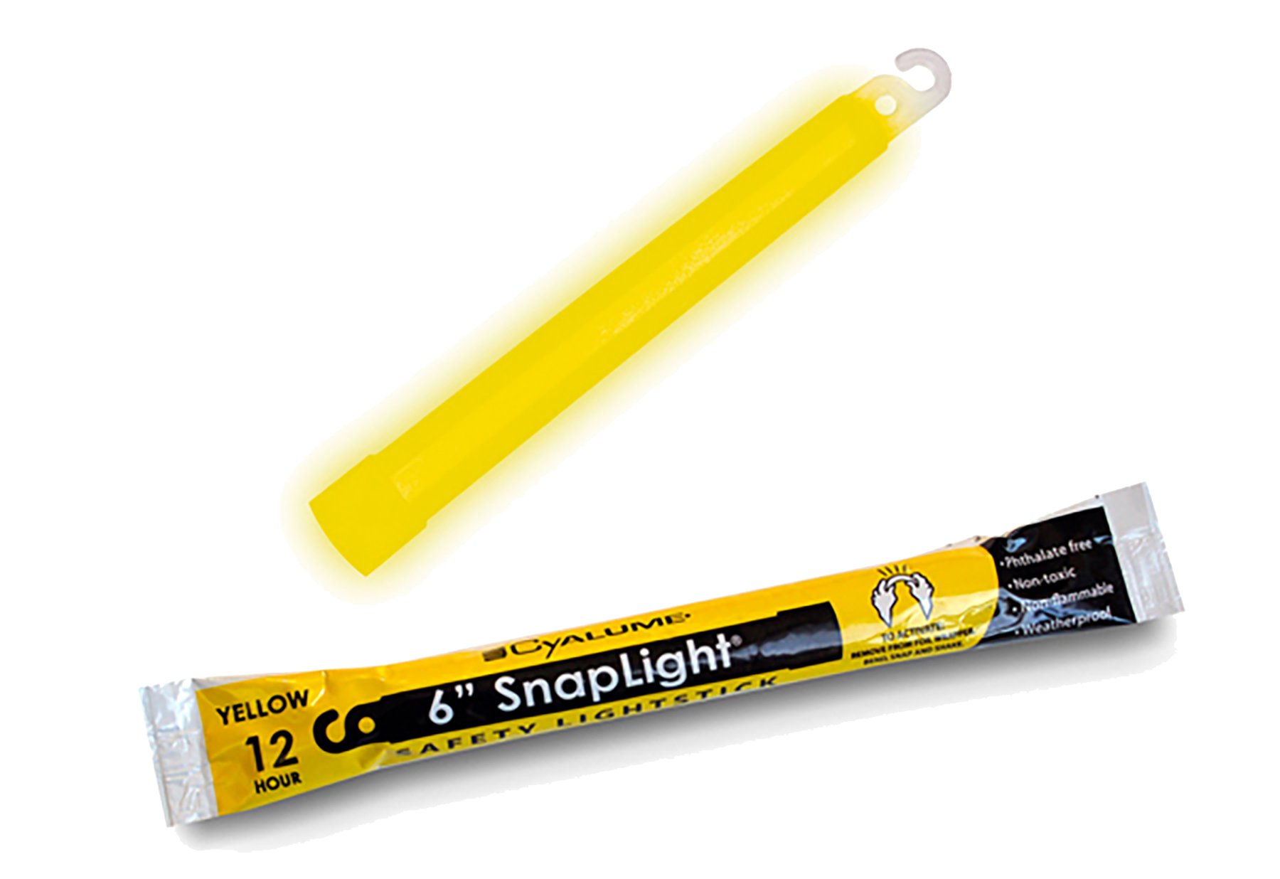 Cyalume 12 Hour 6” SnapLight (15cm) Yellow lightstick Branded