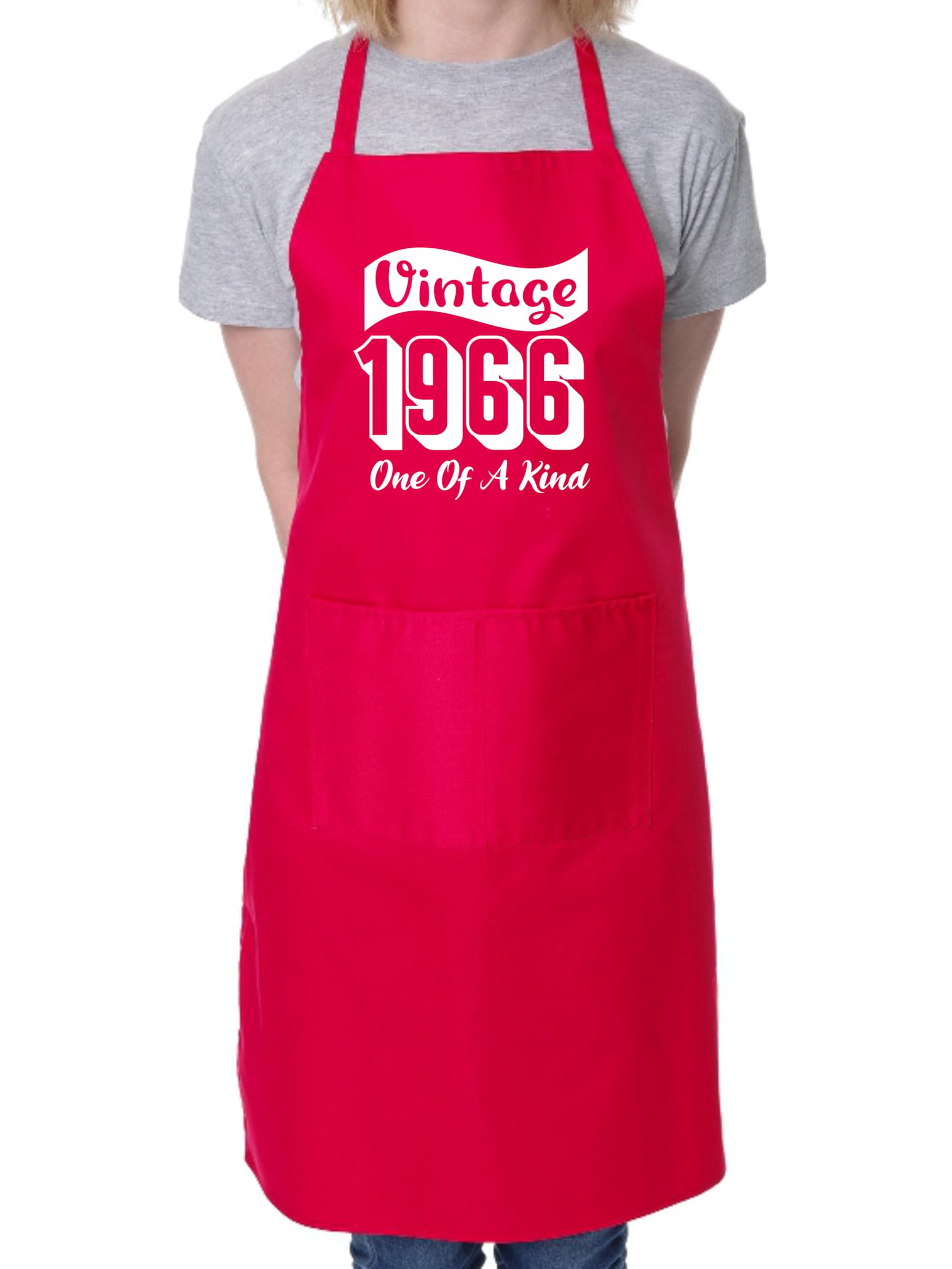 Print4u Unisex Red Vintage Birthday 1966 60Th Birthday Funny Apron Novelty Baking Bbq
