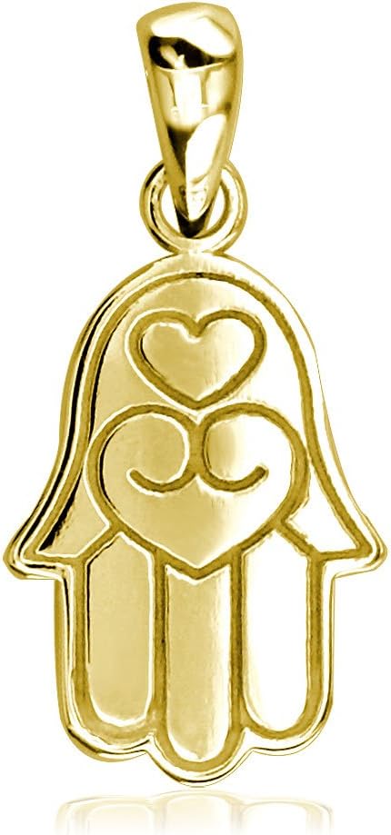 Small Hamsa, Hand of God Charm in 14K Yellow Gold