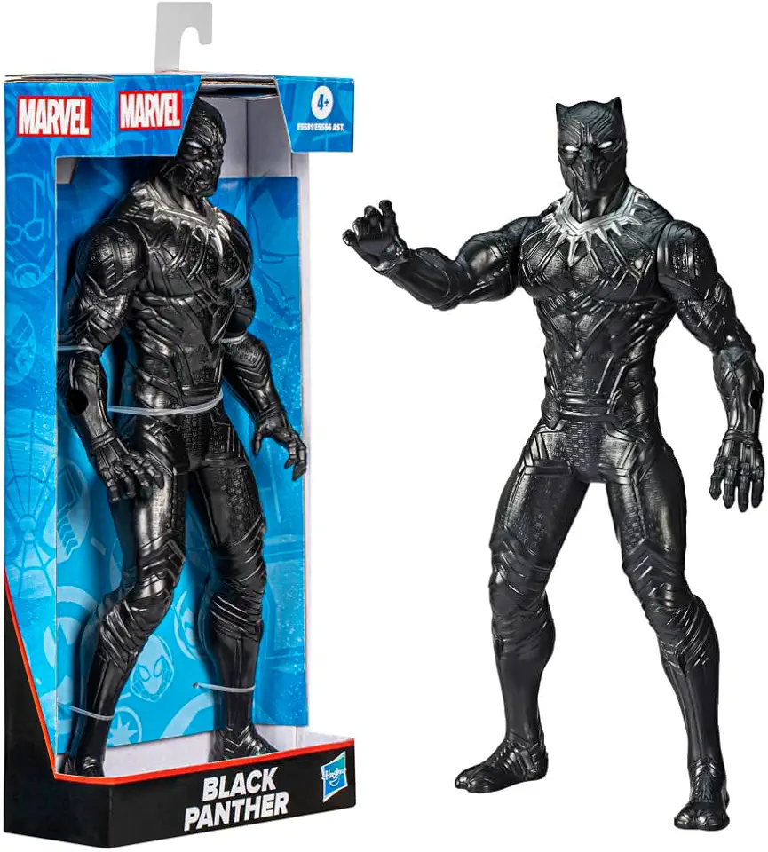 Marvel, Action Figure, Pantera Negra, Mighty Hero Series - Brinquedo de Herói com 24 cm, Articulado - A partir de 4 Anos