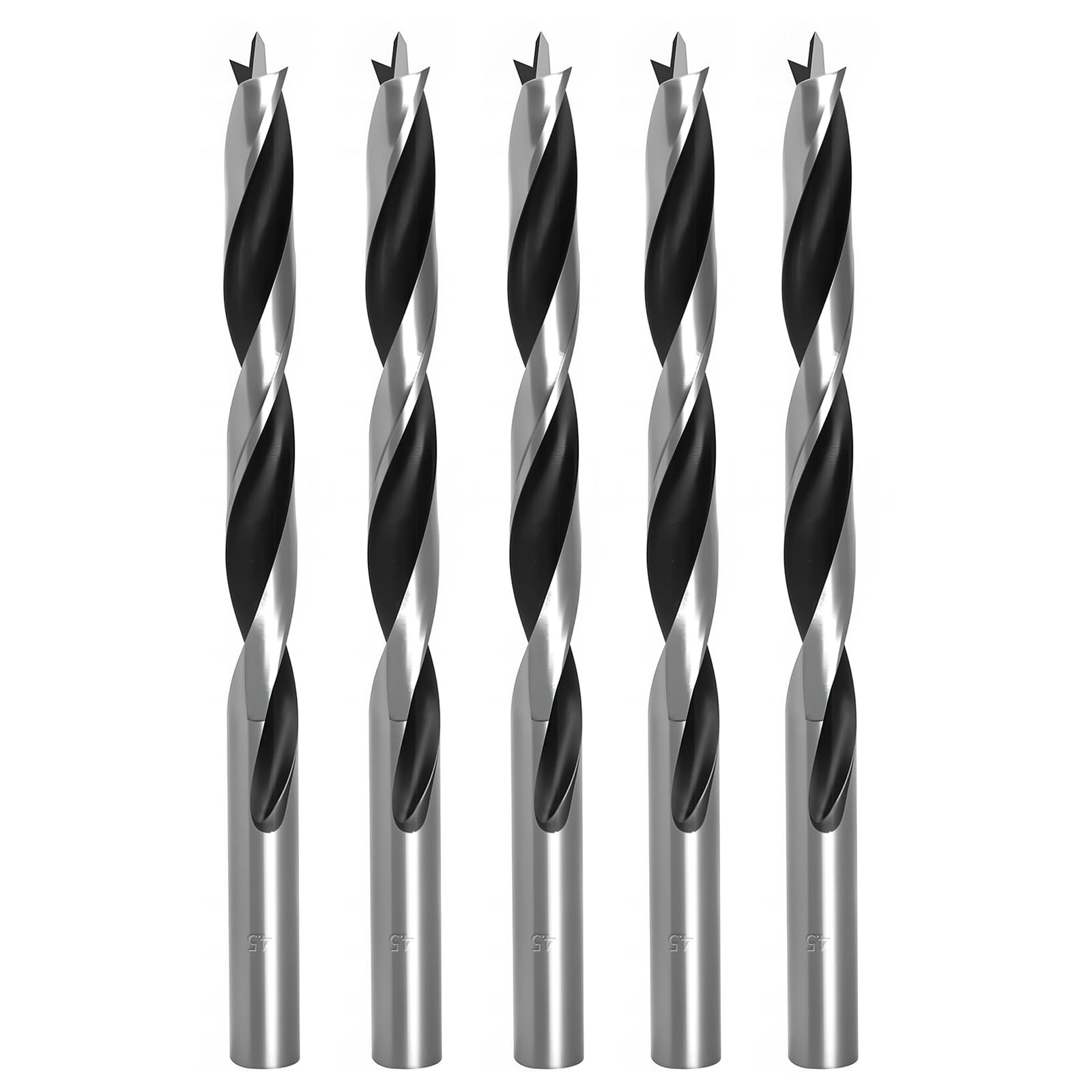 TIBOO DAY Brad Point Wood Drill Bits 4.5mm (11/64") Brad Point Drill, 5 Pcs