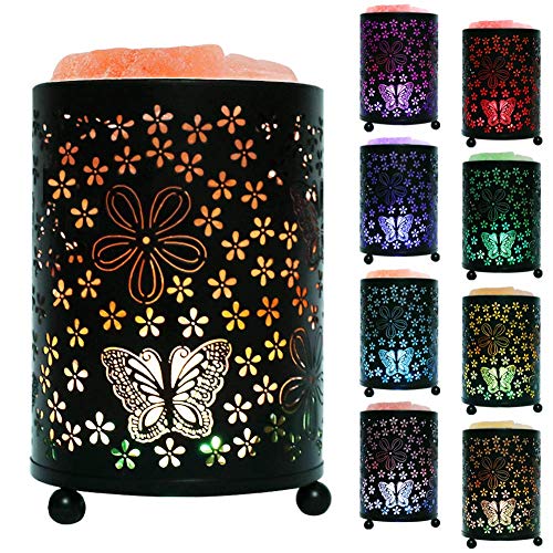 V.C.Formark USB Himalayan Salt Lamp, Release Negative Ion Purifying Air, Colors Changing+Warm Light, Metal Lampshade+Natural Salt Crystal, Used for Desk, Bedroom, Living Room and Gift