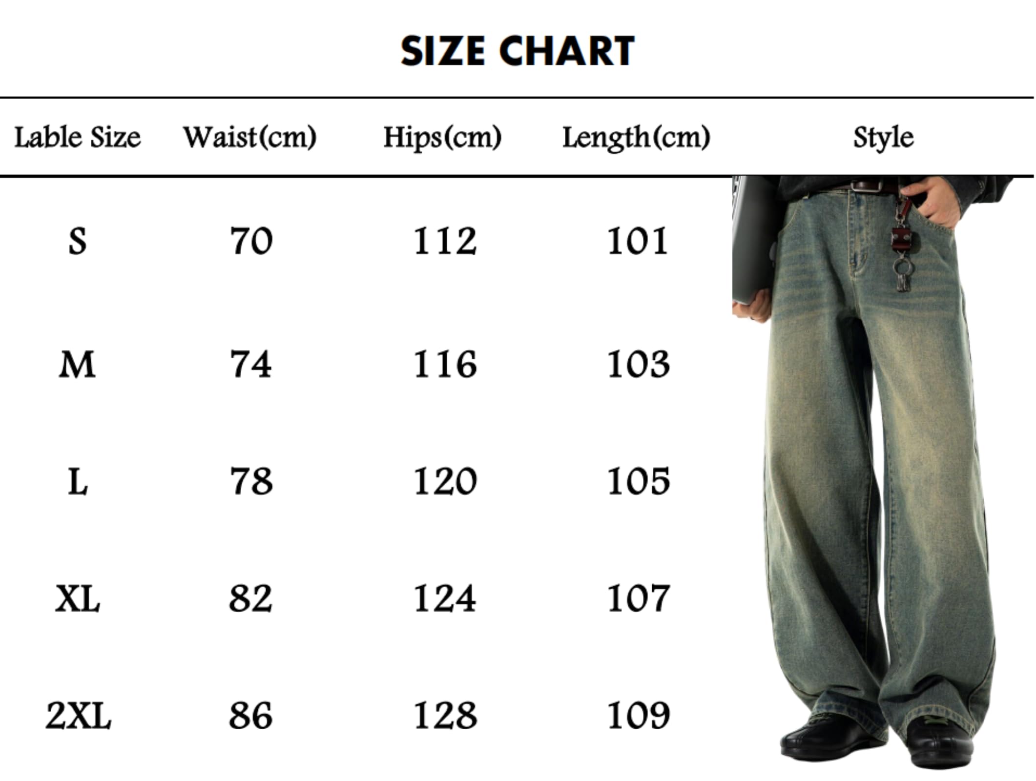 PADOLA Jeans Uomo Vintage Baggy Vita Elastica Pantaloni Lavoro Larghi Finitura Lavata Lavaggio Sbiadito Multi Tasche