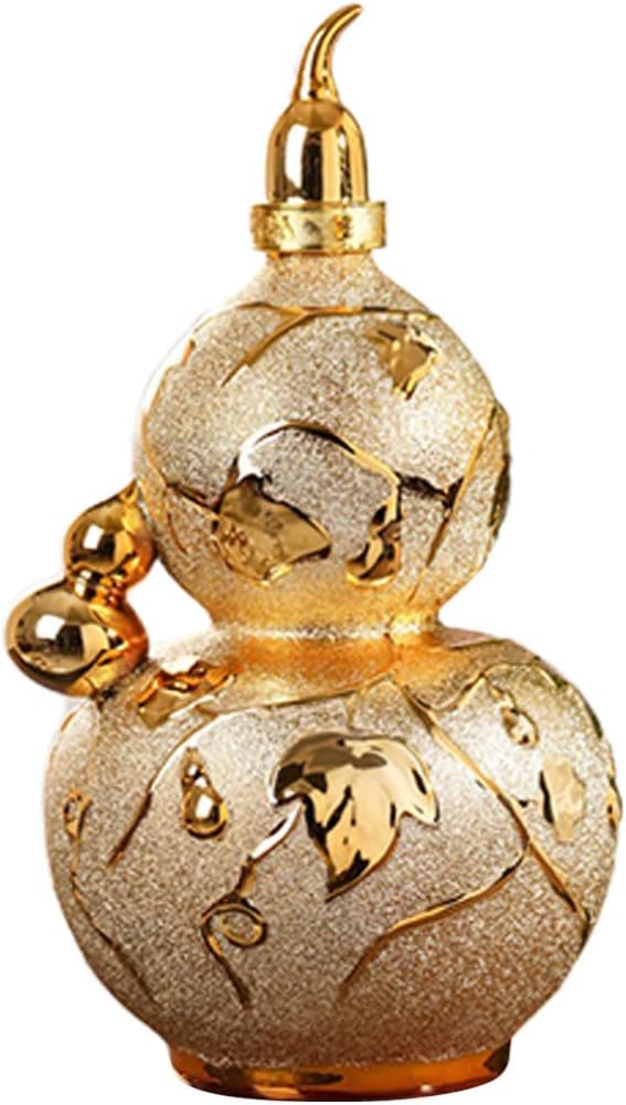 Feng Shui Good Luck Gourd Wine Gourd Portable Water Bottle Chinese Charm of Prosperity Home Decoration Photography Props