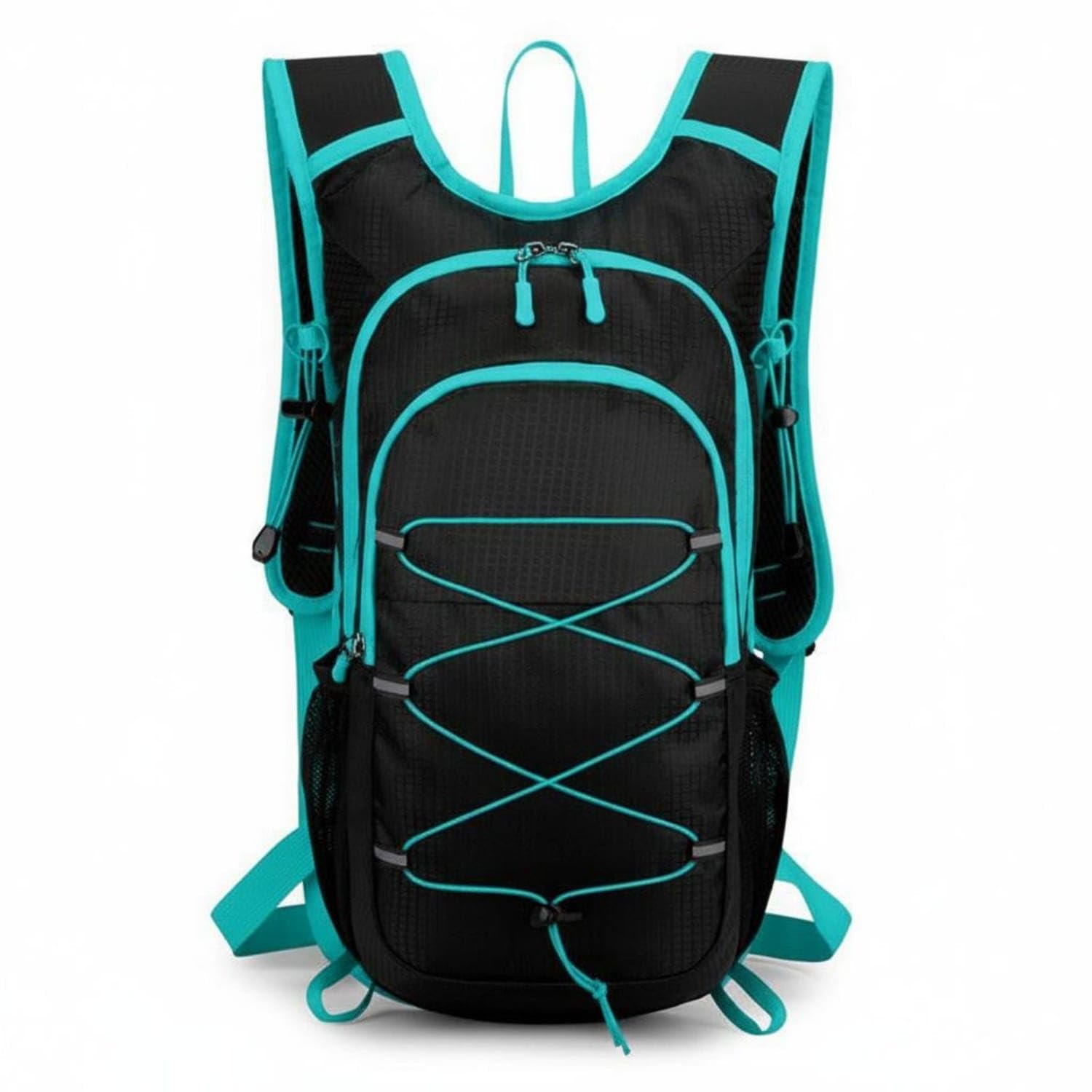 Multi-Pocket Design Cycling Backpack Multiple Pockets Hiking Daypack Adjustable Straps Lightweight Sports Rucksack Breathable Mesh Back for Cyclists, Hikers, Runners, Travel, Blue-image-35