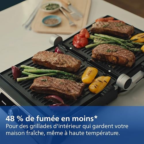 Philips Contact Grill - Adjustable Temperature Large Cooking Surface and High Power - Removable Non-Stick Plates and Grease Catcher (HD6301/90) - 7