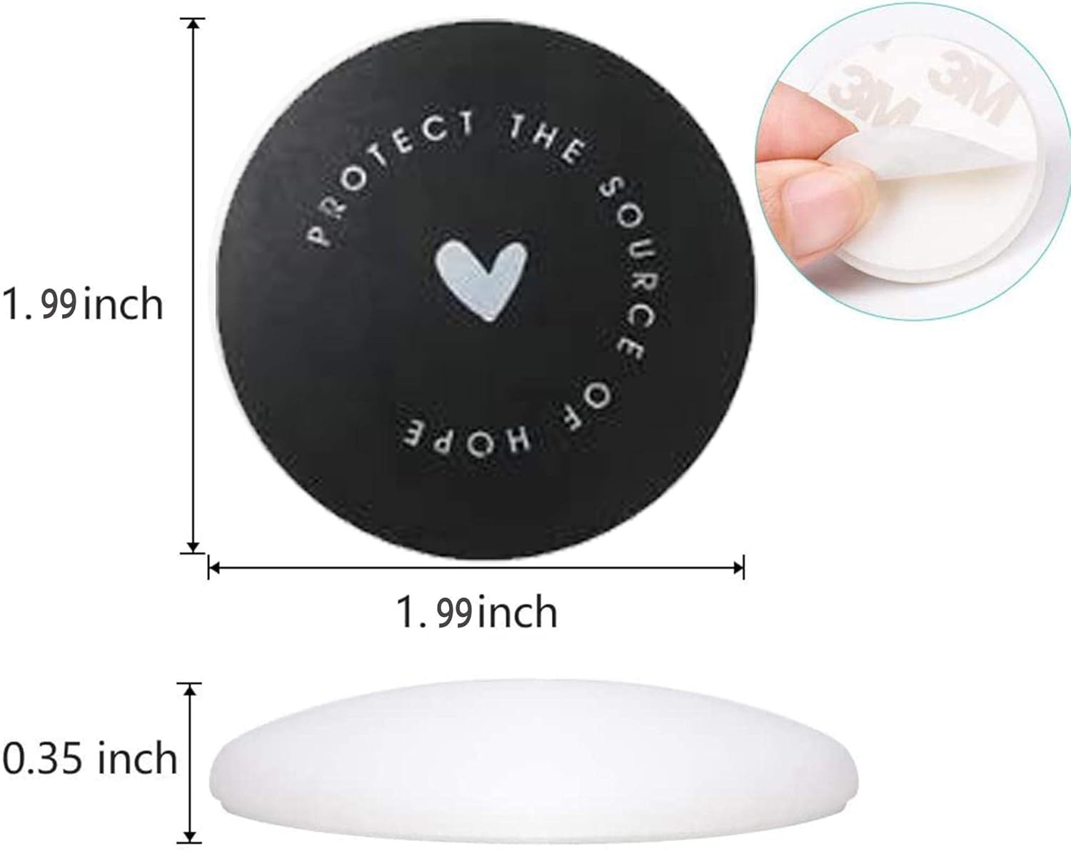 Door Stoppers Wall Protector (4Pack), Rubber Door Handle Bumper, Wall Protectors with Self Adhesive 3M Sticker for Protecting Wall, Quiet, Wall Shield & Silencer for Door Handle (Black) : Office Products