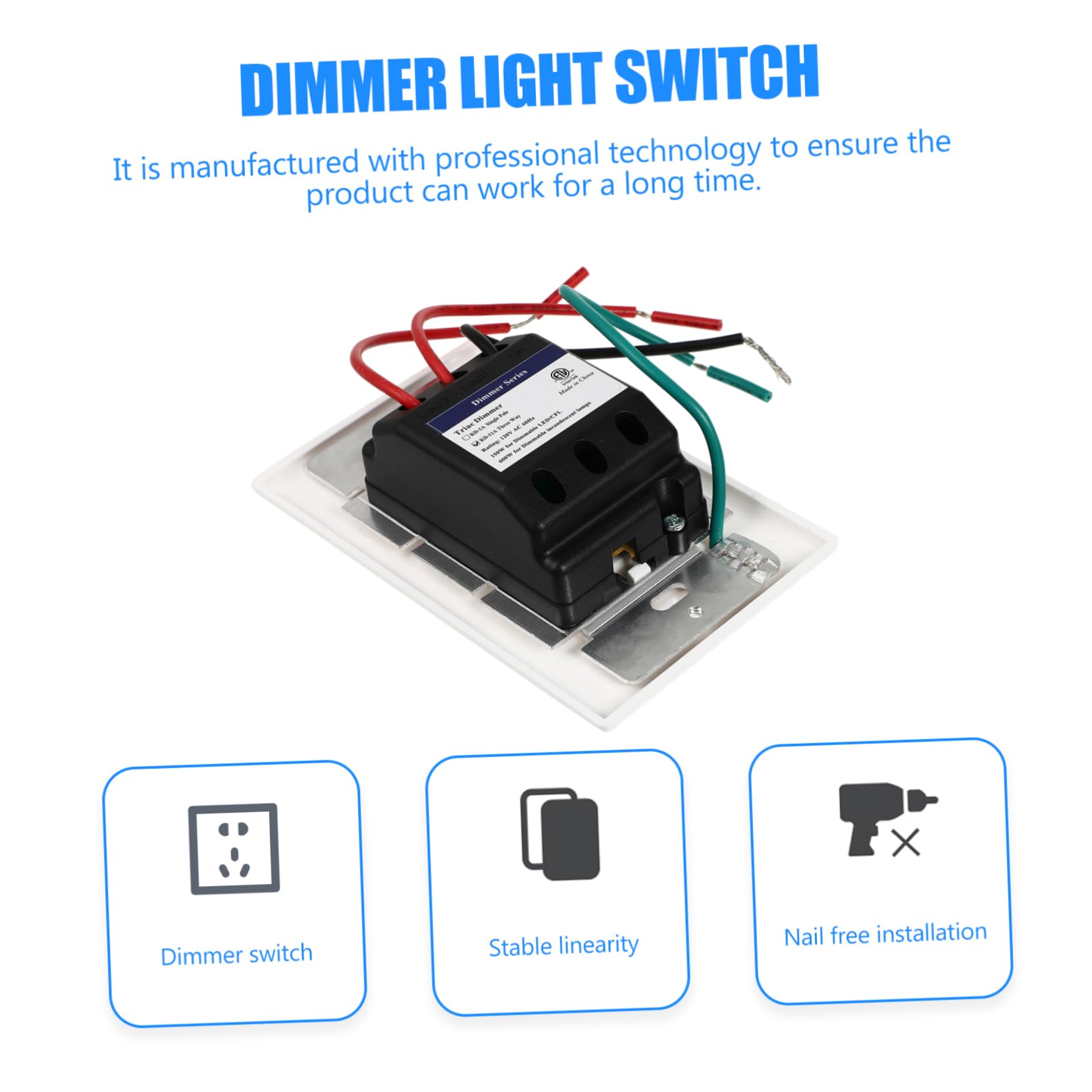 SHINEOFI 2 Pièces Variateur de Lumière Électrique Max avec Indicateur pour Lampes LED Halogènes pour Maison Bureau