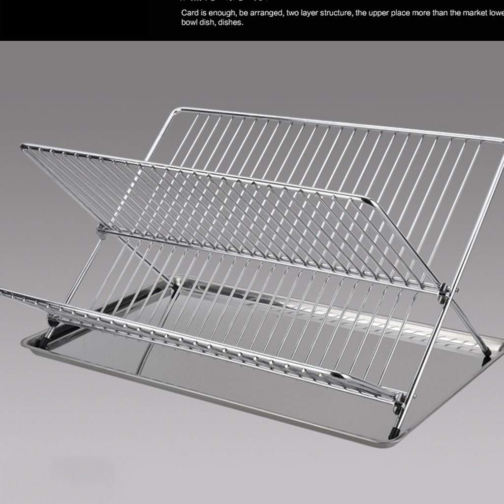 Geschirrkorb Edelstahl Abtropfbrett Küche Storage Rack Faltbare Dish Ablass Gestell 30 cm Geschirr Abtropfgestell