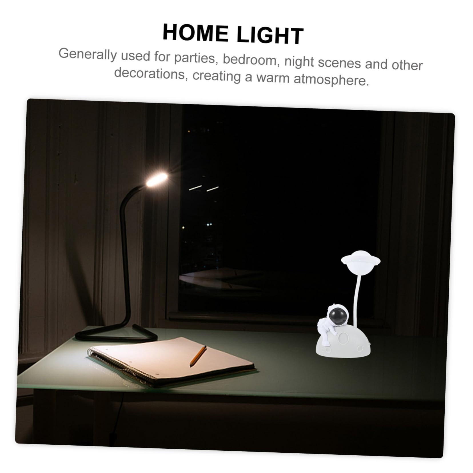OUNONA Lámpara de Noche Astronauta y Luna LED USB Azul y Plateado, Luz Nocturna Compacta para Dormitorio y Decoración, Set de 2 Piezas para Ambiente Cálido