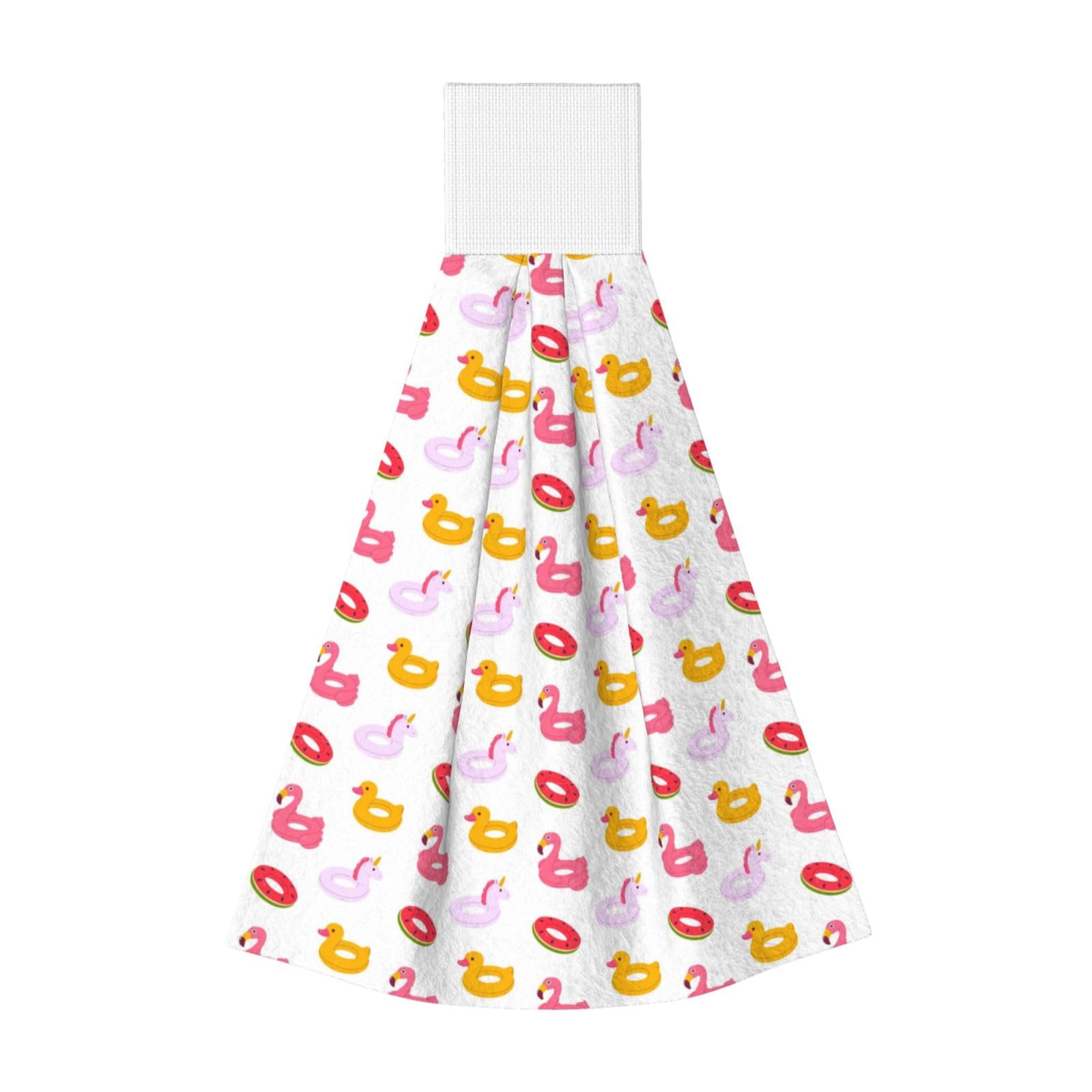 Noble Ren Flamingo Pattern Hand Towel Hanging Kitchen Towel Velcro Dry Towel Highly Absorbent Suitable For Bathroom/Living Room/Toilet