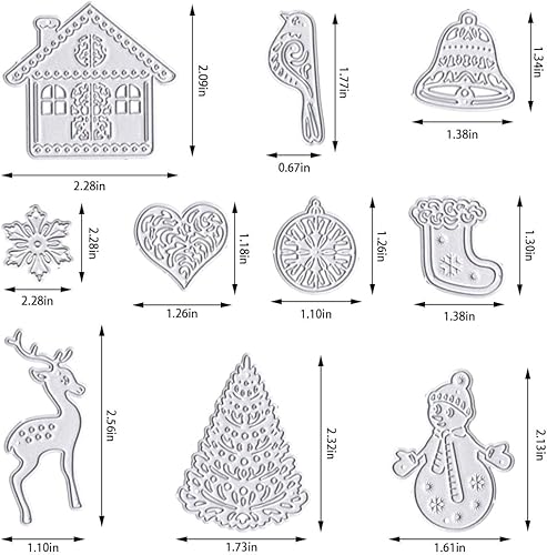 Miniatura 2 de Troqueles de Navidad para hacer tarjetas, troqueles de corte de reno de árbol de Navidad, moldes de plantilla de metal, muñeco de nieve de copo de