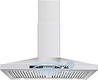 Vista 7 de SNDOAS Campana extractora negra de 30 pulgadas, campana de cocina de acero inoxidable montada en la pared con controles táctiles, convertible