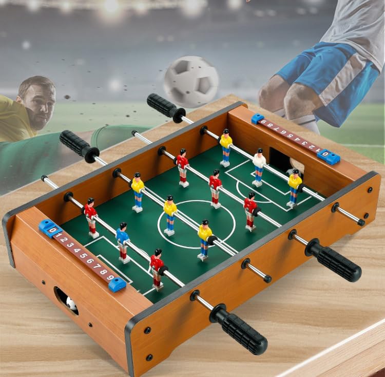 TLHWIN Futbolín de mesa para niños pequeños, portátil, ligero, mini juegos de mesa de fútbol para niños, fácil de montar, juego de juguete de regalo