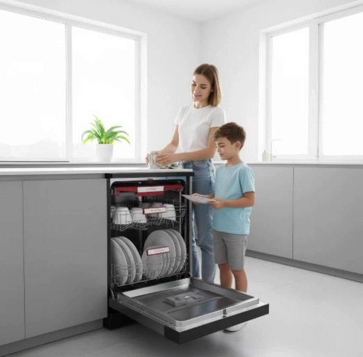 Lavavajillas Infiniton DIW-6115, Ancho 60 cm, D, 8 Programas, 14 Servicios, Tercera Bandeja (Dark Inox || DIW-6218DD3)