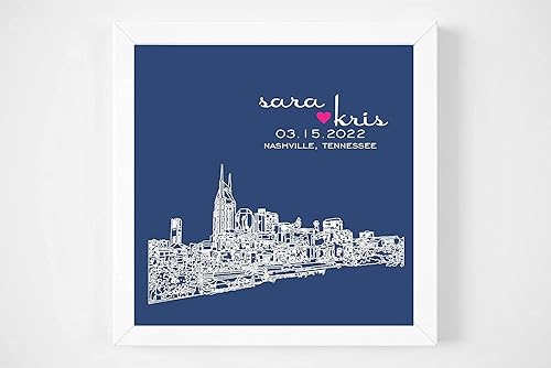 Miniatura 3 de Custom Wedding Couple Skyline Map Art Print, FRAMED ART, Wedding gift, Personalized & Customized, Engagement Gift, Anniversary Gift, Valentines day