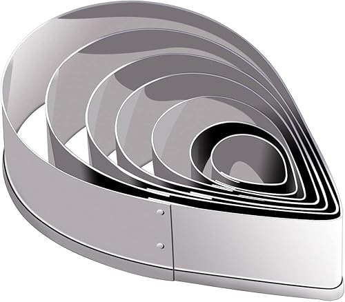 Miniatura 2 de Juego de cortadores de rosas, 10 piezas de acero inoxidable con forma de pétalos de flores, fondant, lágrima, pastel, galletas, pastelería, molde