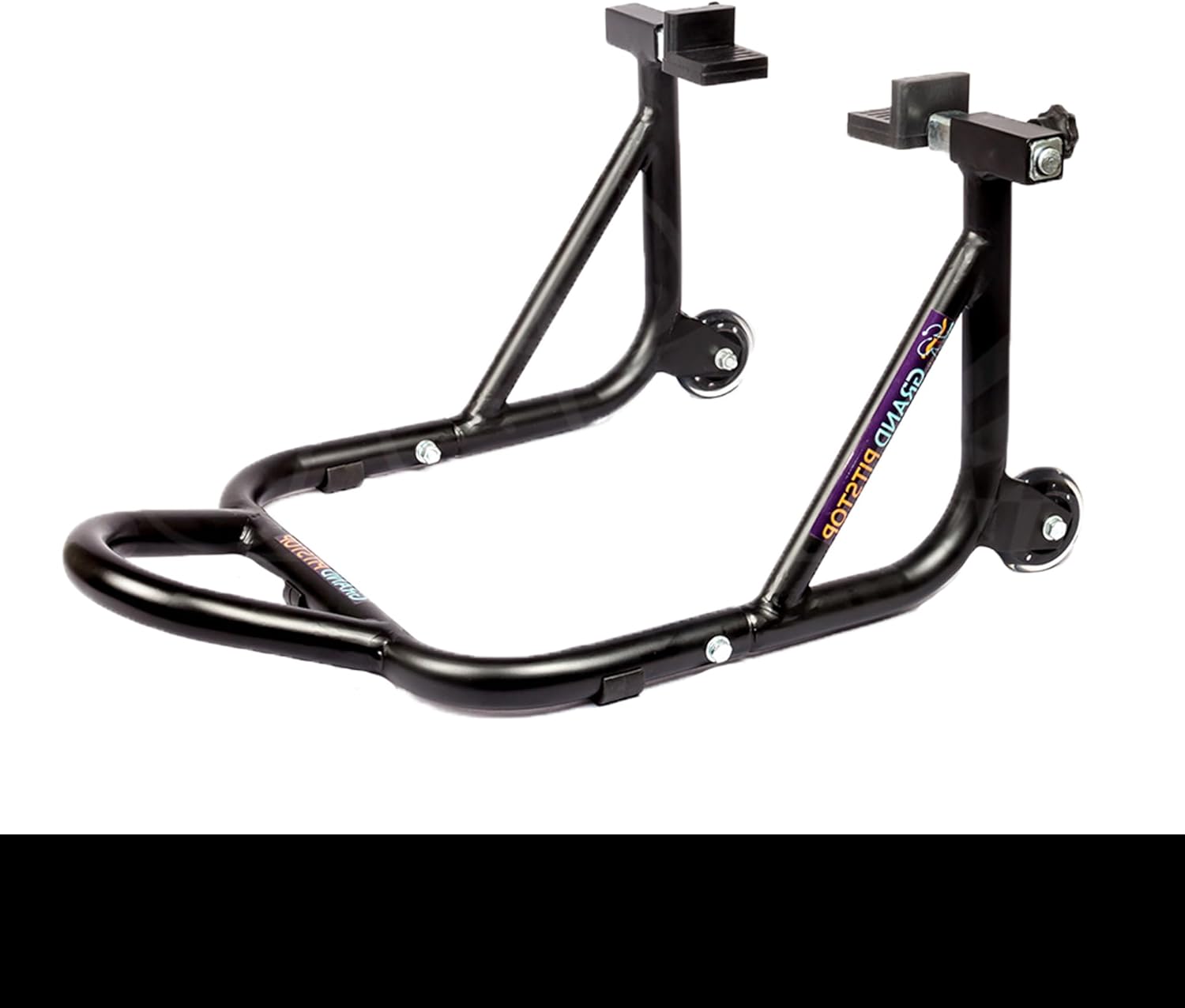 GRAND PITSTOP Motorcycle Stand, Paddock Lift Stand for Rear Wheel with Fork & Swingarm Spool,Weight Capacity 529 lbs/240 Kg's, Dismantable Stand, for Honda Kawasaki Suzuki Motorcycles, Black