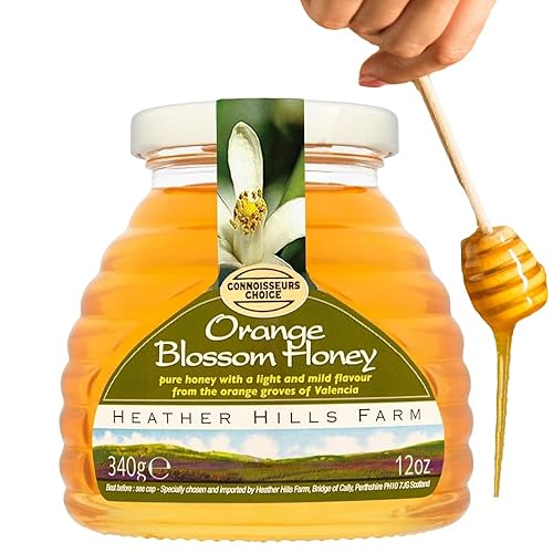 Heather Hills Farm Miel de Azahar Cruda - 12oz340g Sin filtrar y sin pasteurizar Miel pura y natural para endulzar y hornear Orange Groves en