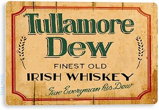 Tinworld Tin Sign: Tullamore Dew Whiskey Rustic Retro Bar Pub Beer Brewery Metal Sign Decor Cottage Cave C235