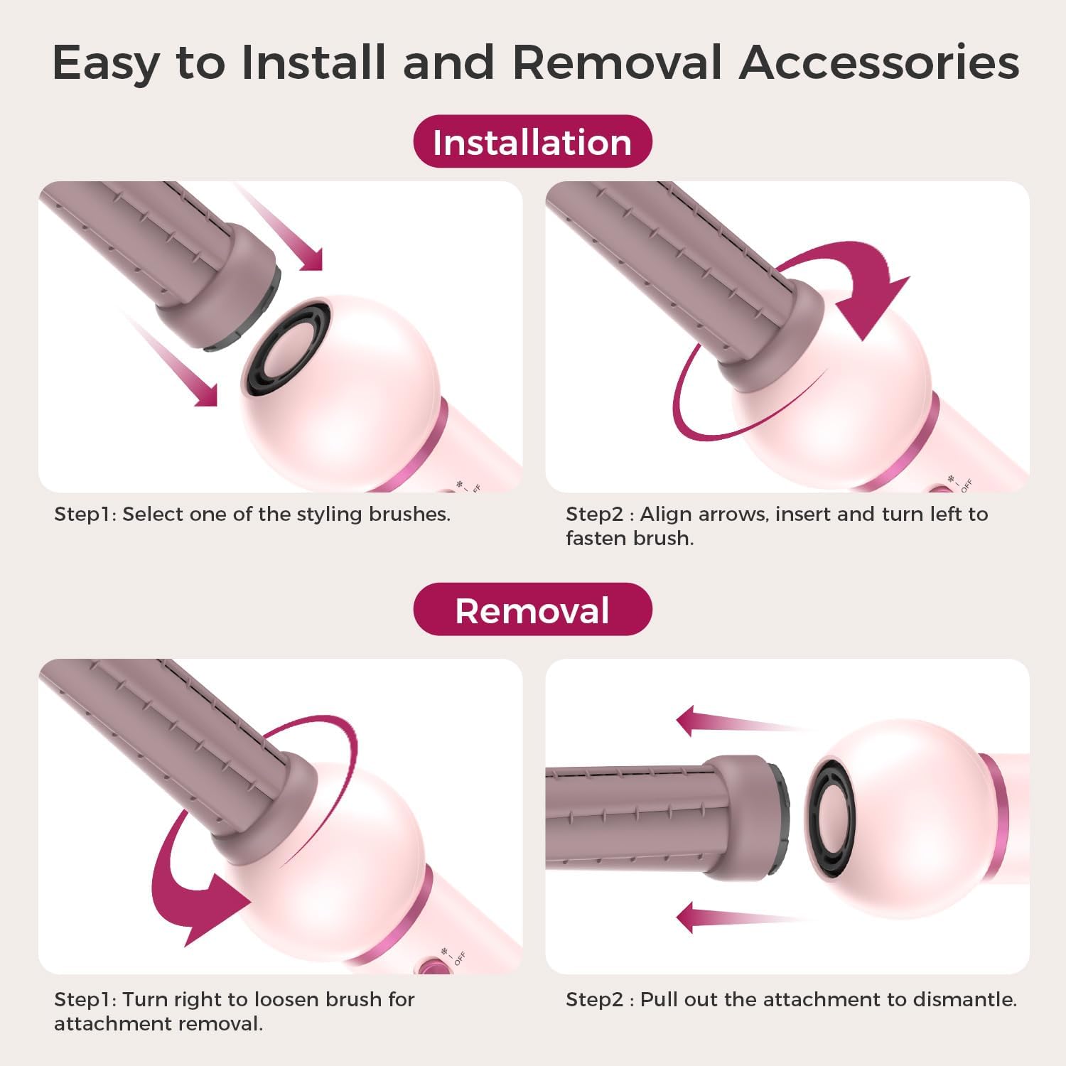 AROEVE 5 in 1 Hot Air Styler & Blow Dryer Brush,High-Speed