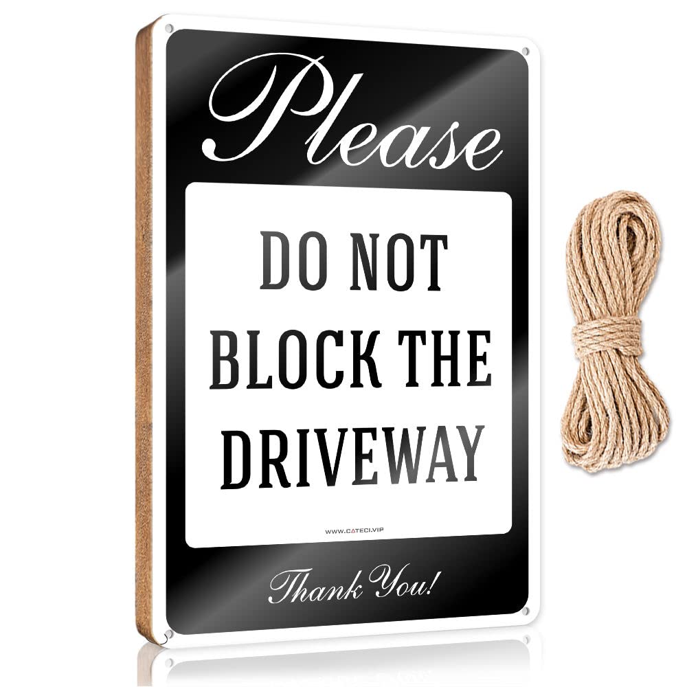 Helioforge Men's One Color Fun Signs For Home Decor Please Do Not Block The Driveway Thank You Sign, No Parking Wooden(20X30cm)