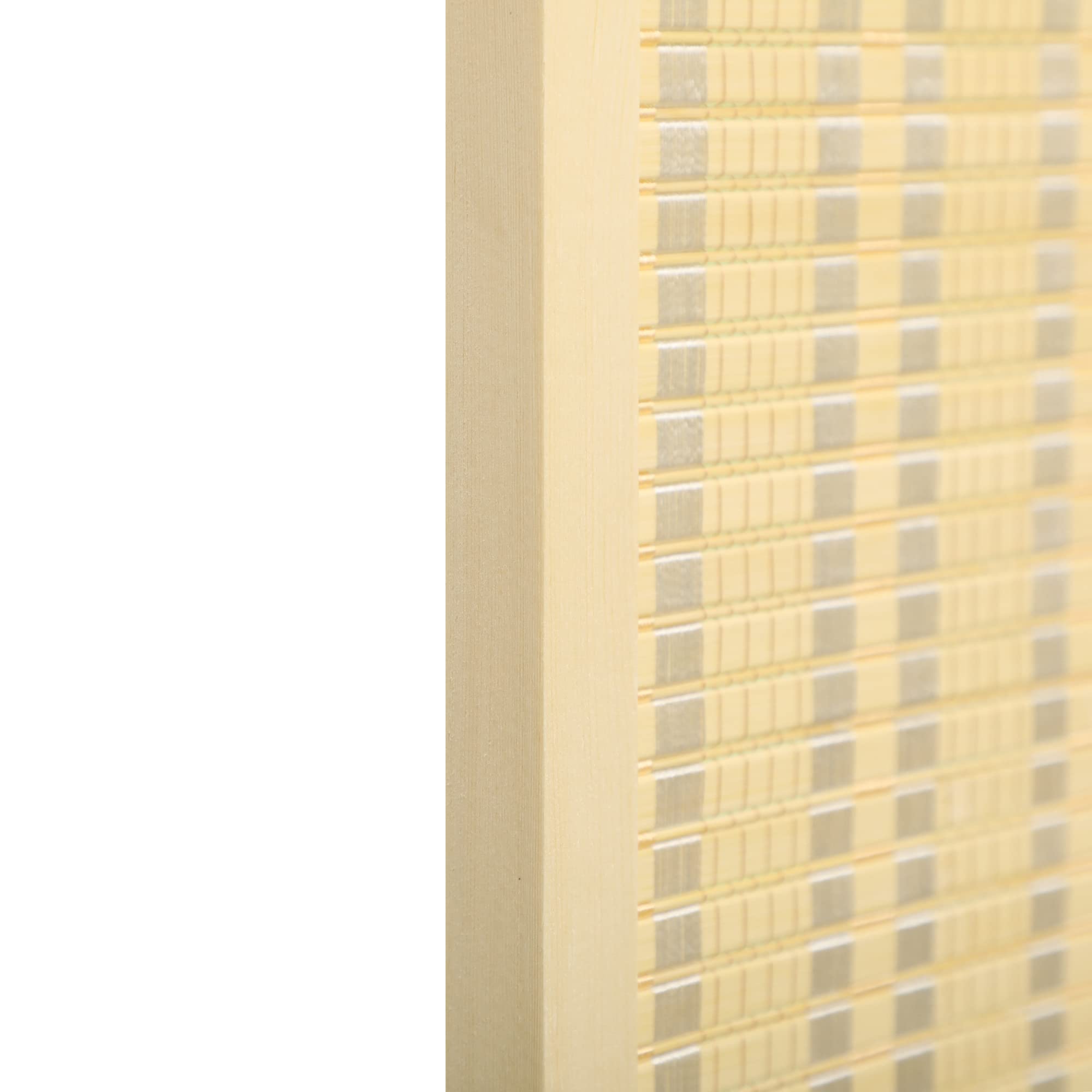 HOMCOM Biombo de 4 Paneles Plegable 180x180 cm Separador de Ambientes Divisor de Habitación Tejido a Mano de Bambú e Hilo de Algodón Decoración Elegante para Salón Natural