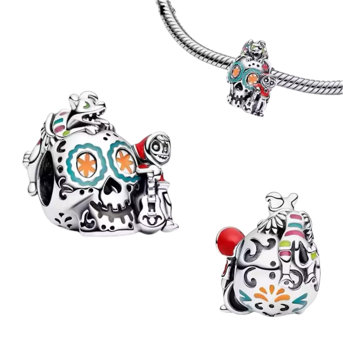 Abalorio de plata 925 compatible con Pandora para renovar pulseras con dise&ntilde;o que brilla 5