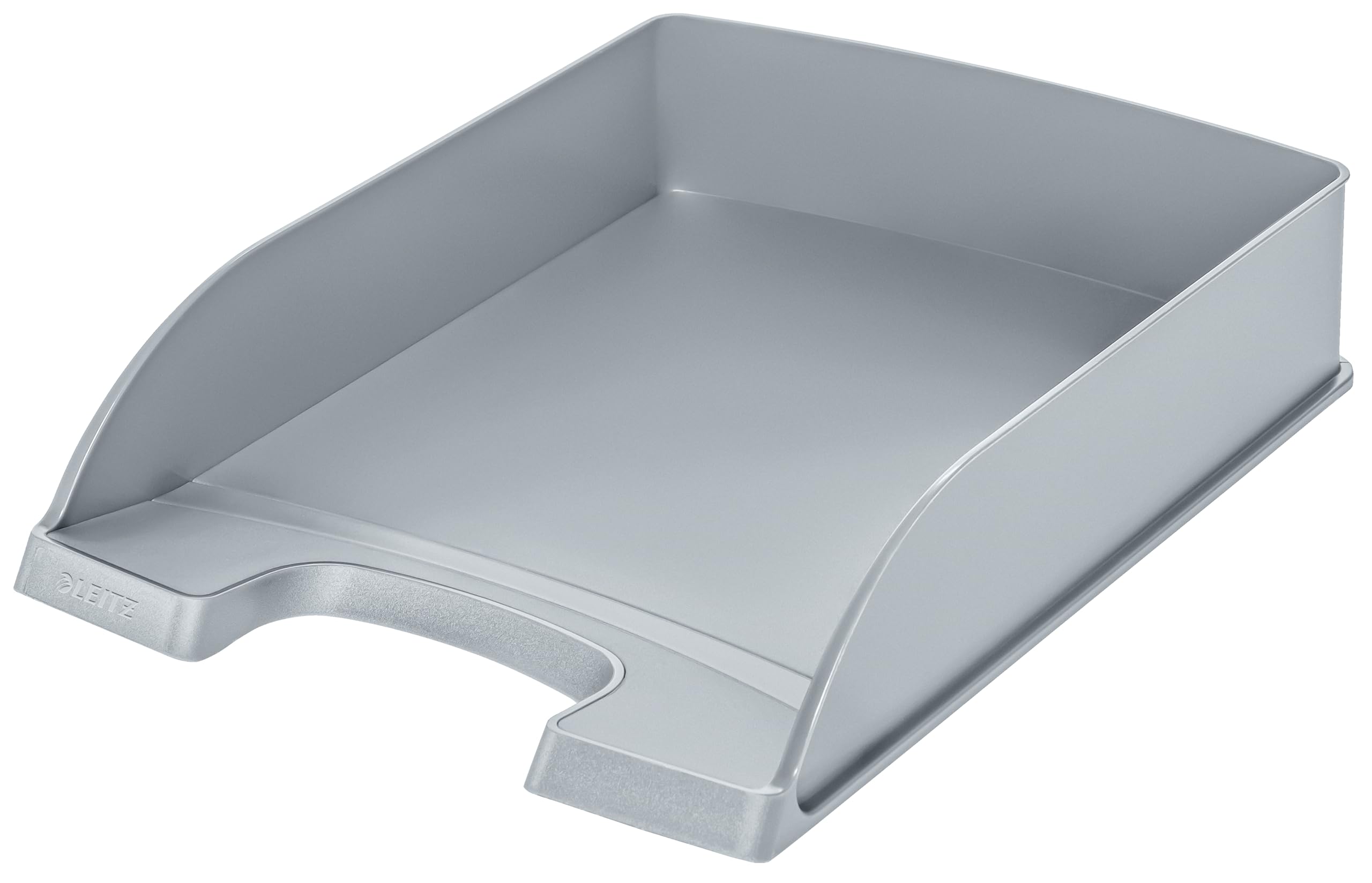 Leitz Briefkorb Standard A4, 5er Pack, Briefablage in Premium-Qualität, Stapelbare Ablagefächer als Schreibtisch-Organizer, Silber, Kombinierbar mit Plus-Serie, 52270084