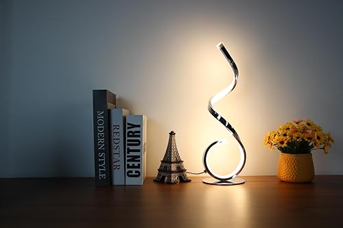 Miniatura 7 de LENIVER Spiral LED Table Lamp Set of 2 10W 3 Colors Dimmable Modern Bedside Lamp Unique Nightstand Lamps Desk Lamp Reading Lights for Living Room