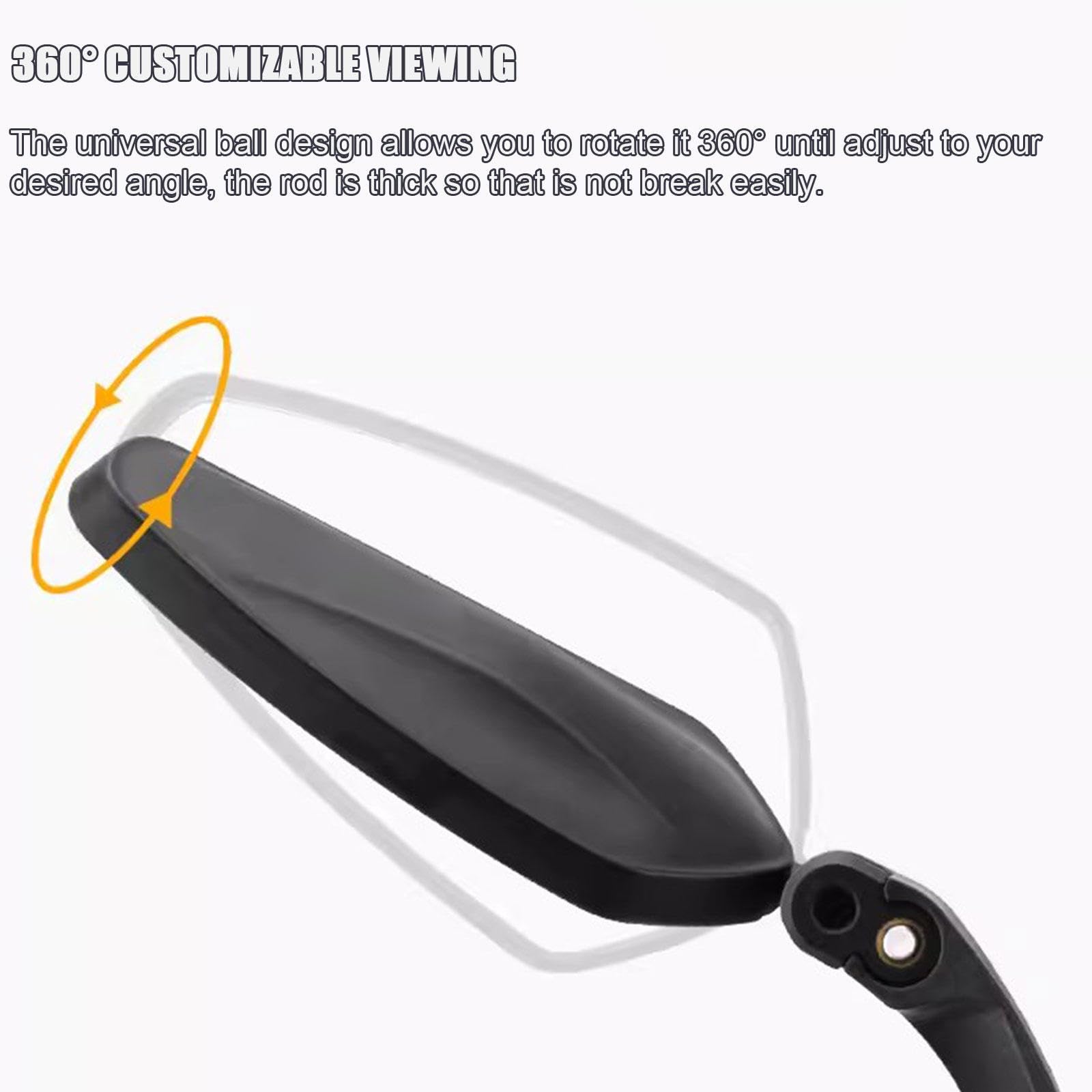 Miroir de Vélo de Guidon Lentille Acrylique de Rétroviseur de Vélo de Rotation à 360 ° Accessoires de Rétroviseur de Vélo Sûrs pour Vélo de Route de Montagne Scooter Moto,1 Pair