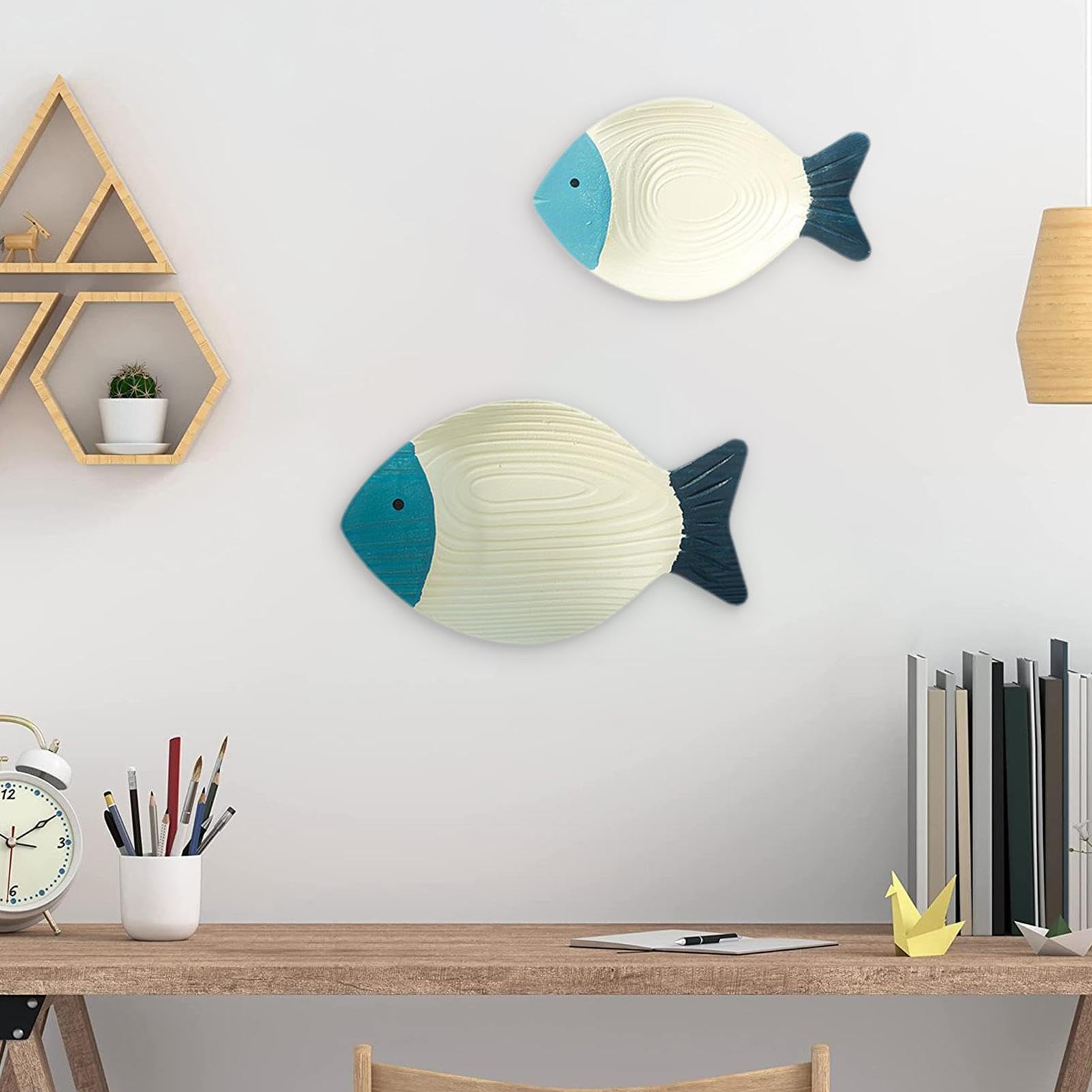 Amazon.co.jp: 壁用の魚の装飾、木製の魚の装飾,魚の壁の彫刻 | 航海