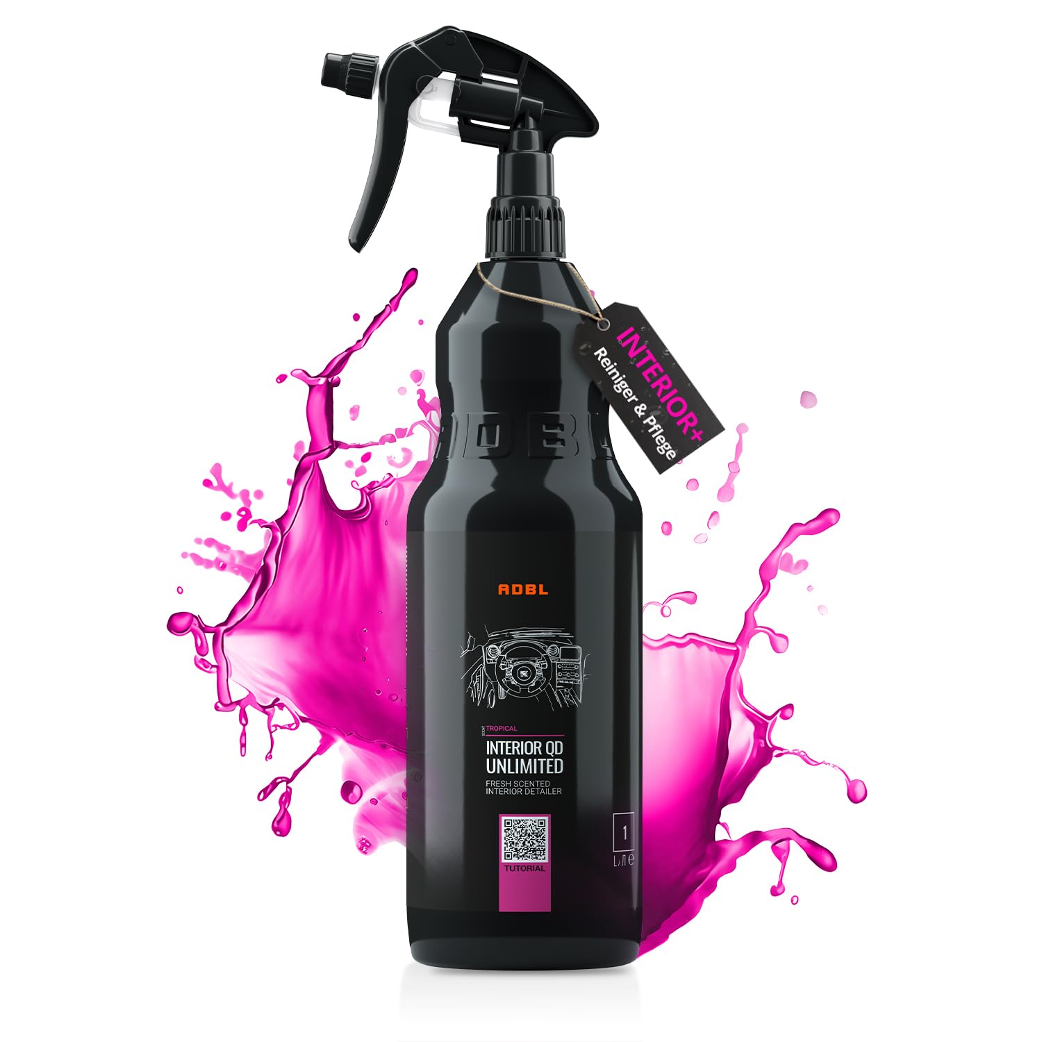 ADBL Interior QD Unlimited (1L) - Wysokiej jakości detailer do wnętrza - Odświeża, czyści i chroni - Antystatyczny z ochroną UV - Bezbłędne wykończenie dla wszystkich materiałów we wnętrzu