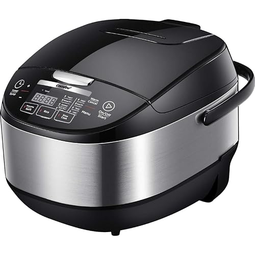 COMFEE' Rice Cooker, Japanese Large Rice Cooker with Fuzzy Logic Technology, 11 Presets, 10 Cup Uncooked/20 Cup Cooked, Auto Keep Warm, 24-Hr Delay Timer - Black - 10 Cups