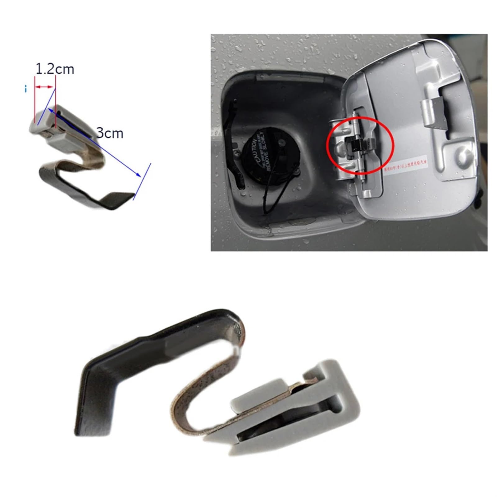 Replacement Fuel Door Spring Clip For Mitsubishi Lancer, Galant, Outlander - Part # MR970563 - View #4