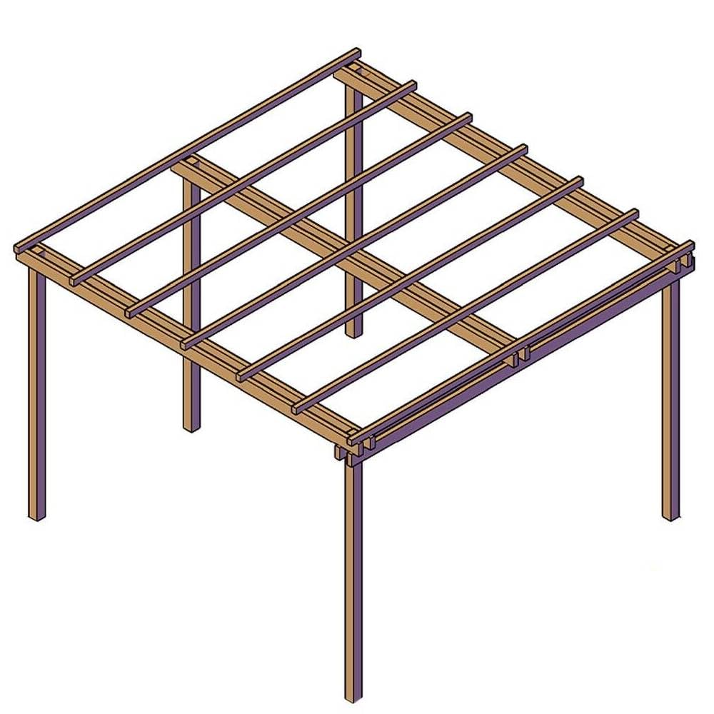 Pergola für den Garten, 300 x 300 cm, aus imprägniertem Kiefernholz, Klasse 4, personalisierbar