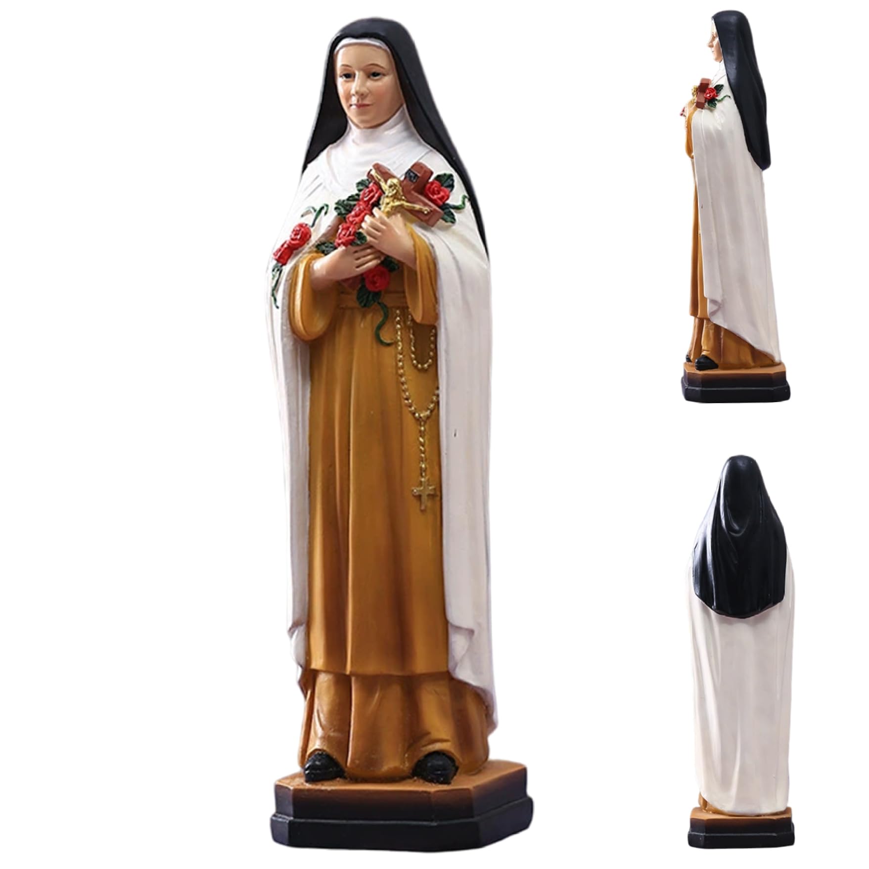 Uanqfegy Catholic Statues, St Therese of Lisieux Resin Figurine 8 Inch, Religious Decor & Inspirational Present for Garden, Shelf, Prayer Space