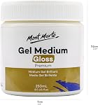 Mont Marte Premium Gel Medium Gloss 250ml (8.5oz), Suitable for Acrylic Paints