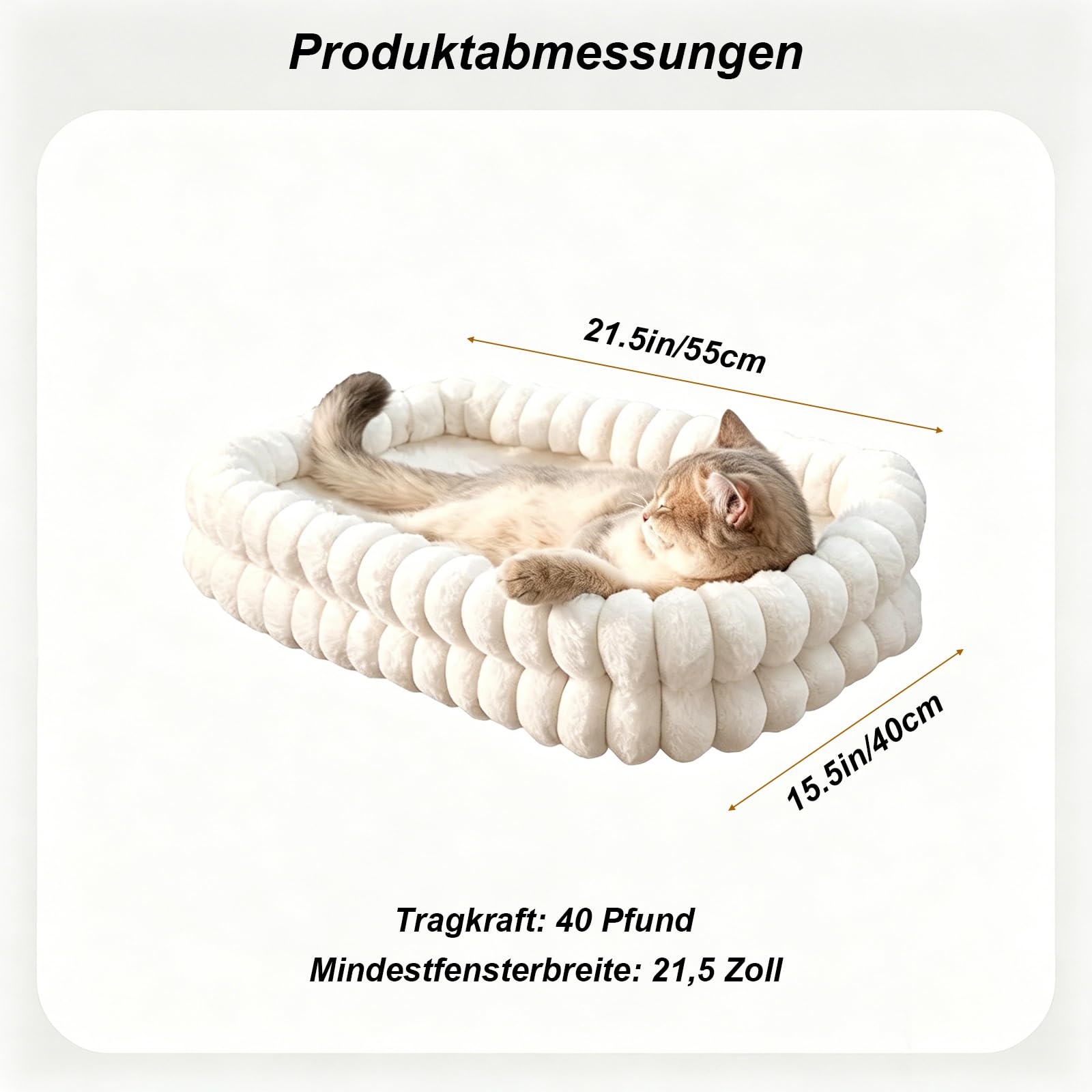 Fensterliege mit Saugnäpfen, Faltbare Katzen Hängematte für Fenster, Weiches Wendekissen Abnehmbar & Waschbar, Stabiler Stahlrahmen Katzenbett für große & kleine Katzen