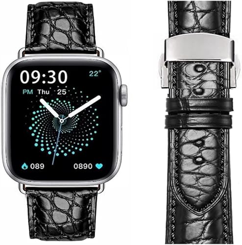 Moran - Correas de piel de cocodrilo compatibles con Apple Watch Band de 1.696 pulgadas, 1.654 pulgadas, 1.654 pulgadas, 1.654 pulgadas, 1.654